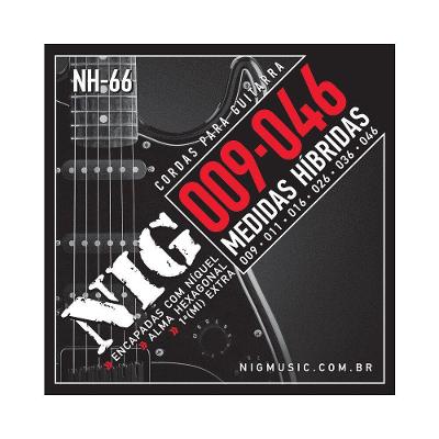 Encordoamento Guitarra NH66 009-046 Híbrido Corda Extra Aço Nig