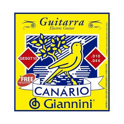 Encordoamento Guitarra GESGT10 Canário .010-.046 Aço Giannini