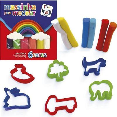 Massa de Modelar Fazendinha 6 Cores com Acessórios Pica Pau Brinquedos