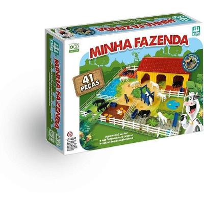 Jogo de Tabuleiro Minha Fazenda 41 Peças Rancho e Animais Nig