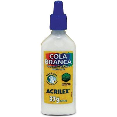 Cola Escolar Acrilex Branca 37g Pacote com 12 Unidades