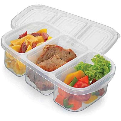 Pote Plástico 3 Divisões 1,1L Tampa Hermética Alimentos Nitron Plast