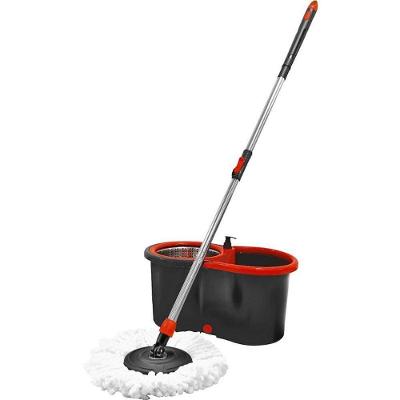 Mop Giratório Pro Aço Inox Compartimentos Separados Vermelho e Cinza Camesa