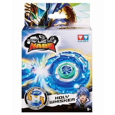 Pião com Lançador Infinity Nado Plástico Flexível Azul e Vermelho Candide