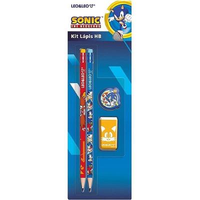 Kit Escolar Leonora Sonic HB 4 Peças Blister com Lápis e Apontador