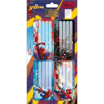 Etiqueta Escolar Tilibra Spider Man Decorada 100x208MM 8 Unidades