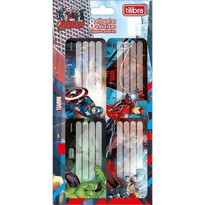 Etiqueta Escolar Tilibra Avengers Papel Adesivo 100x208MM com 8 Unidades