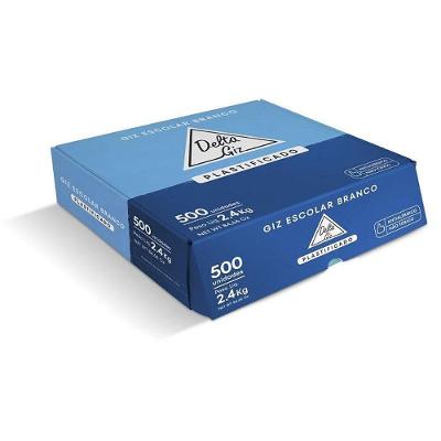 Giz Escolar Delta Master Plastificado Antialérgico 500 Unidades Branco