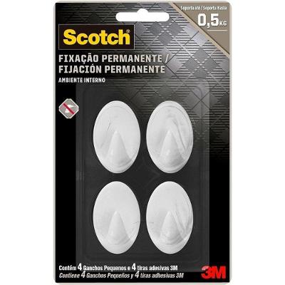 Gancho Adesivo Plástico Scotch Extrema Pequeno Fixação Permanente Interno Branco