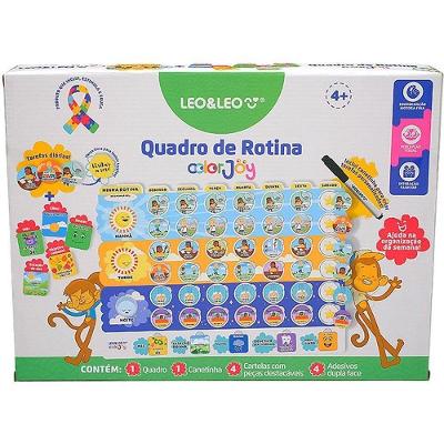 Brinquedo Educativo Color Joy Quadro de Rotina Fichas Dupla Face Leonora