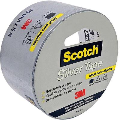 Fita Adesiva Silver Tape 3939 Alta Resistência 45mm X 5m Prata Scotch