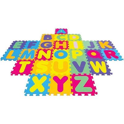 Brinquedo Pedagógico EVA Alfabeto 26 Peças 28x28cm Atóxico Evamax