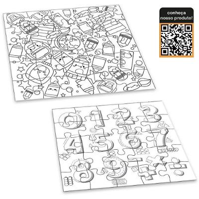 Quebra-Cabeça Cartonado Jumbo 25 Peças para Colorir Homeplay