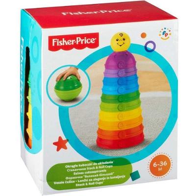 Brinquedo Educativo Torre de Potinhos Coloridos com Chocalho Mattel