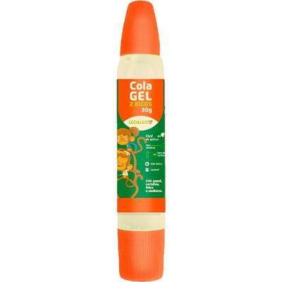 Cola Escolar Gel Leonora 2 Bicos 30G com 24 Unidades Transparente