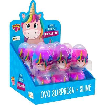 Display 18 Unidades Slime Ovo Surpresa Unicórnio Doce Brinquedo