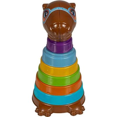 Brinquedo Educativo Kapi Roi Capivara com Anéis Coloridos Marrom