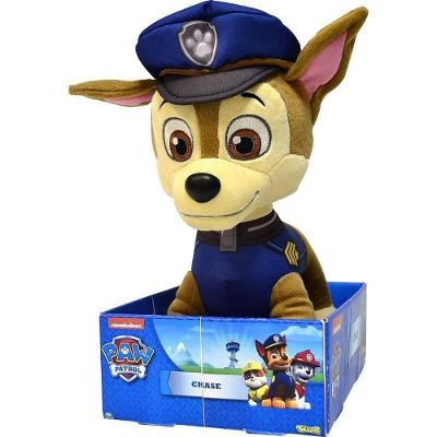 Pelúcia Patrulha Canina Chase 30cm Macia e Segura Sunny Brinquedos