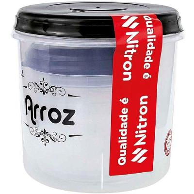 Conjunto de Potes Plásticos para Mantimento 5 Unidades Transparente Nitron Plast