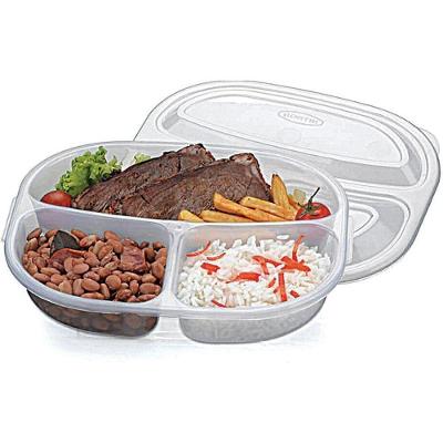 Pote Plástico Monaco 3 Divisórias 1L BPA Free Material Resistente Nitron Plast
