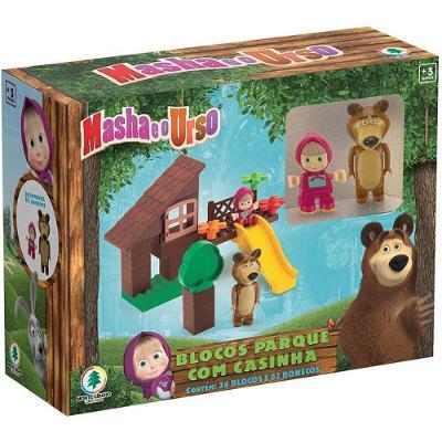 Playset Masha e o Urso Parque Casinha com Personagens Monte Líbano