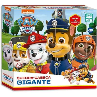 Quebra-cabeça Madeira Patrulha Canina Gigante 16 Peças Nig Brinquedos
