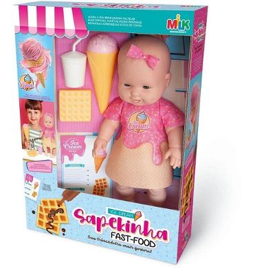 Boneca Sapekinha Fast Food Ice Cream com Acessórios Milk