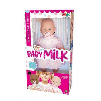 Boneca Baby Milk 42cm com Chupeta Corpo Macio Milk