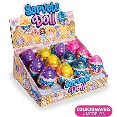 Kit 12 Bonecas Sorvete Doll 9cm com Cheirinho e Malinha Polibrinq