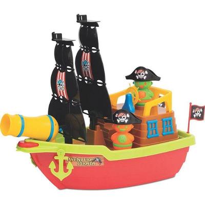 Brinquedo Educativo Barco Aventura Pirata 43cm Canhão Giratório Mercotoys
