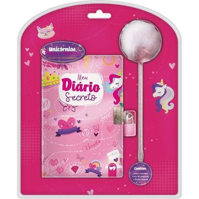 Diário Infantil Editora Vale das Letras Unicórnio com Pom Rosa