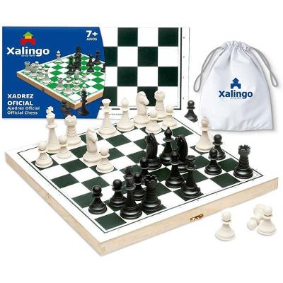 Jogo de Xadrez Oficial 40x40cm Madeira com Peças Chumbadas Xalingo