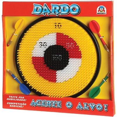 Lançador de Dardos com Alvo e 4 Dardos Coloridos sem Ponta Braskit