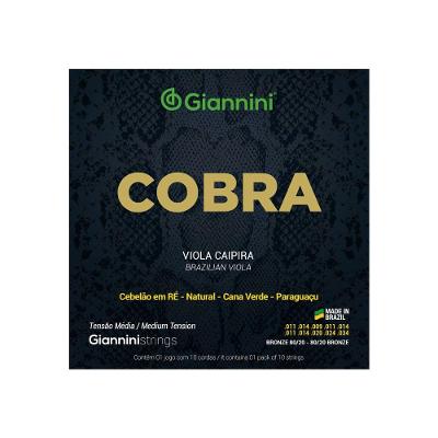 Encordoamento Viola Caipira CV82M Cebolão Ré Bronze 80-20 Cobra Giannini