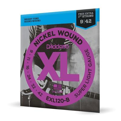Encordoamento Guitarra EXL120-B Extra Leve 09-42 Roundwound D'Addario