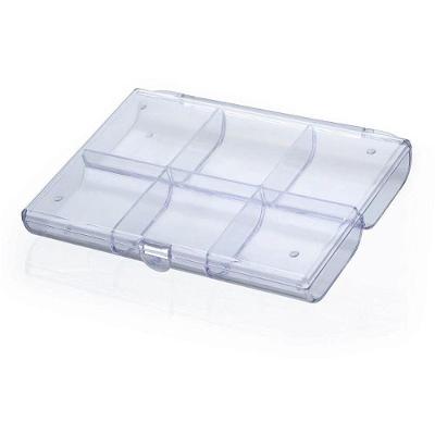 Organizador Caixa 6 Divisórias em PS Cristal Multiuso Transparente Waleu