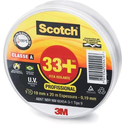 Fita Isolante Scotch 33+ 19mm X 20m PVC Resistente 105 graus C