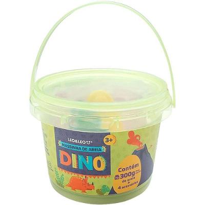 Kit Massa Areia Dino 300g com Moldes Sensoriais Roxa Leonora