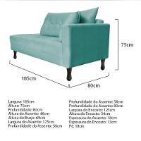 Kit Diva Recamier Azura 185Cm Lado Esquerdo E 02 Poltronas Suede - Doce Sonho Móveis Azultiffany