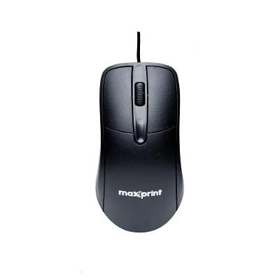 Mouse Office Easy 3 Botões com Fio 1200DPI Ambidestro Preto Maxprint