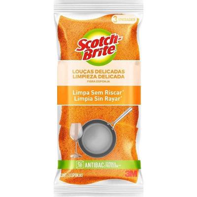 Esponja de Limpeza Não Risca Superfícies Delicadas Laranja Scotch Brite