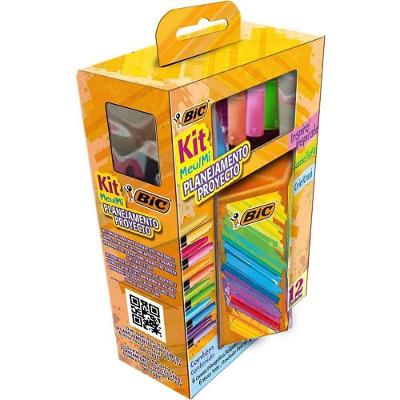 Kit Escolar BIC Meu Planejamento com Copo e 12 Canetas Cristal e Dual Tip