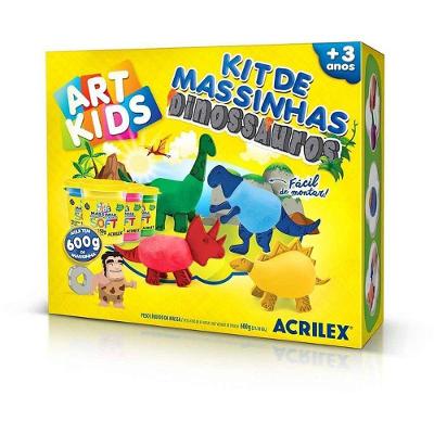 Kit Massa para Modelar Art Kids Dinossauro Família 4 Potes 150g Acrilex