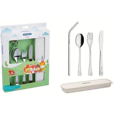 Conjunto de Talheres Infantil Tramontina Inox 5 Peças com Estojo