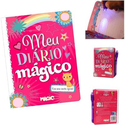 Diário Mágico Pequeno Ciranda 12x15CM 48 Páginas com Caneta Luz Negra