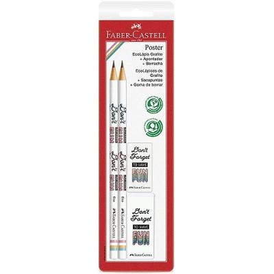 Kit Escolar Faber-Castell Poster Branco 4 Peças com Acessórios