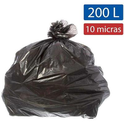 Saco para Lixo 200L Preto 90x115CM 10 Micras 100 Unidades Ecoplan