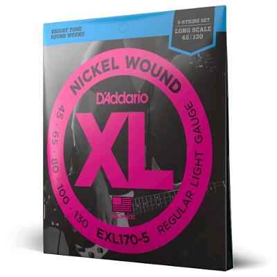 Encordoamento Contrabaixo EXL170-5 Cordas XL Nickel Wound D'Addario