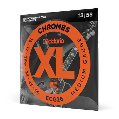 Encordoamento Guitarra ECG26 Flat Wound XL Chromes 13-56 D'Addario