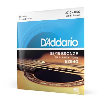 Encordoamento Violão Aço 12c EZ940 85-15 Bronze Leve D'Addario